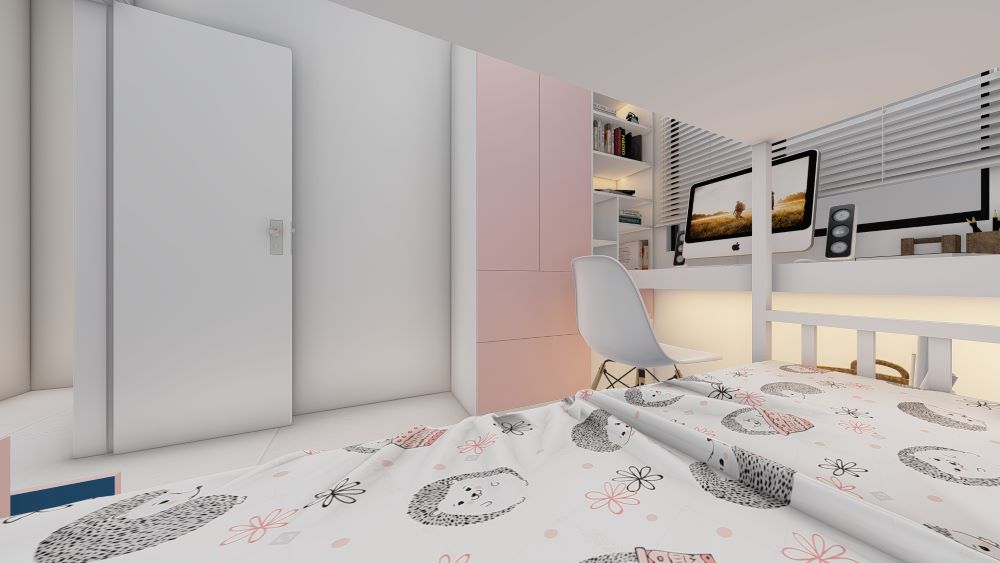 Planta de casa térrea em terreno de 9x20 metros com três quartos