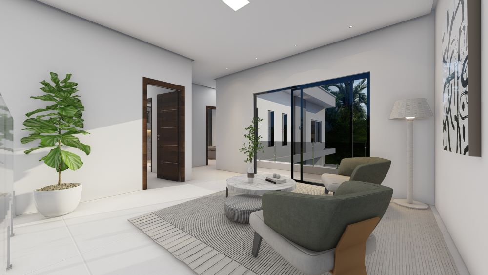 Planta de Casa de Andar com Quatro Quartos, Terreno 10x20 metros 