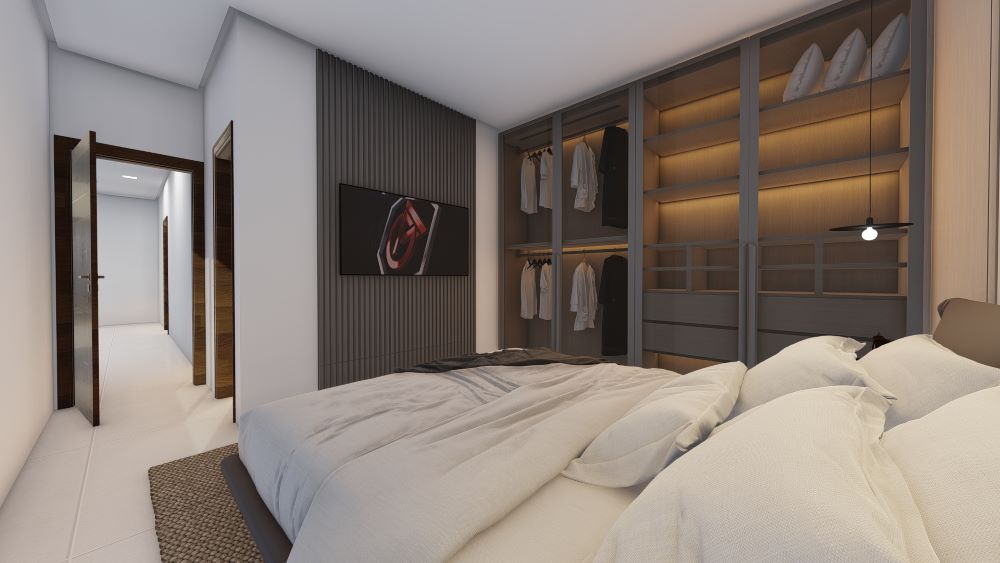 Planta de Casa de Andar com Quatro Quartos, Terreno 10x20 metros 