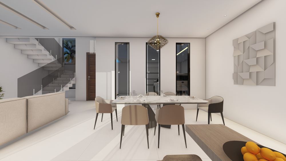 Planta de Casa de Andar com Quatro Quartos, Terreno 10x20 metros 