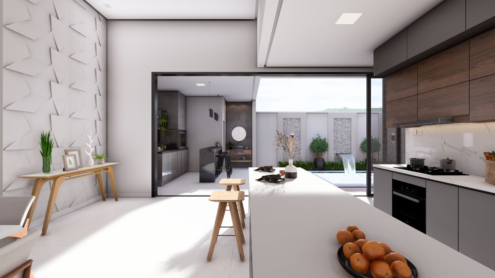 Projeto em Terreno de 10x30 Metros com Três Quartos 