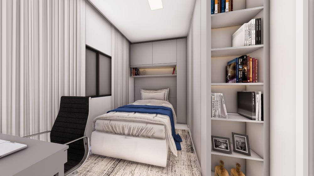 Projeto em Terreno de 10x30 Metros com Três Quartos 
