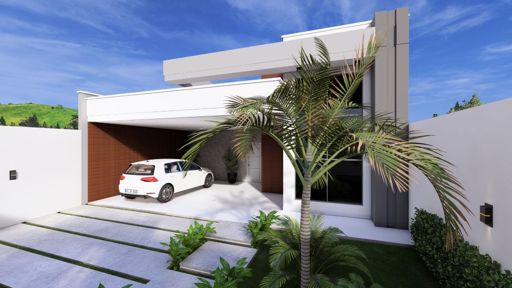 Projeto em Terreno de 10x30 Metros com Três Quartos 