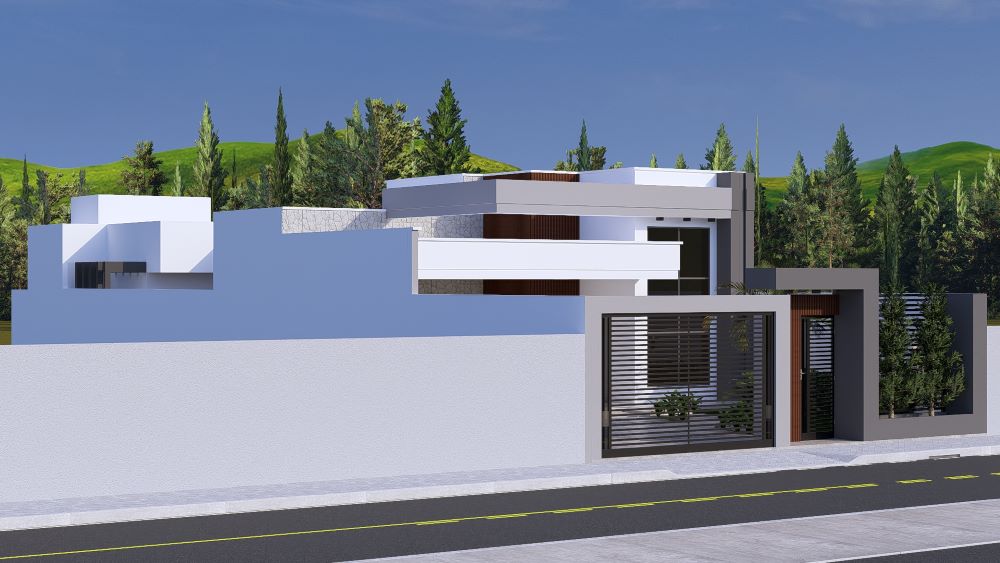 Projeto em Terreno de 10x30 Metros com Três Quartos 