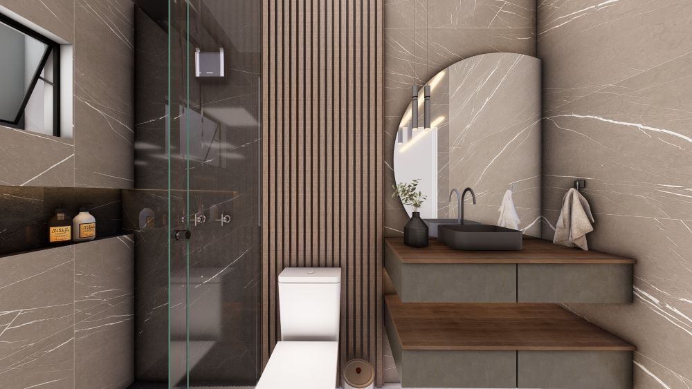 Projeto em Terreno de 10x30 Metros com Três Quartos 