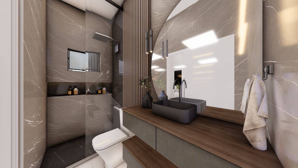 Projeto em Terreno de 10x30 Metros com Três Quartos 