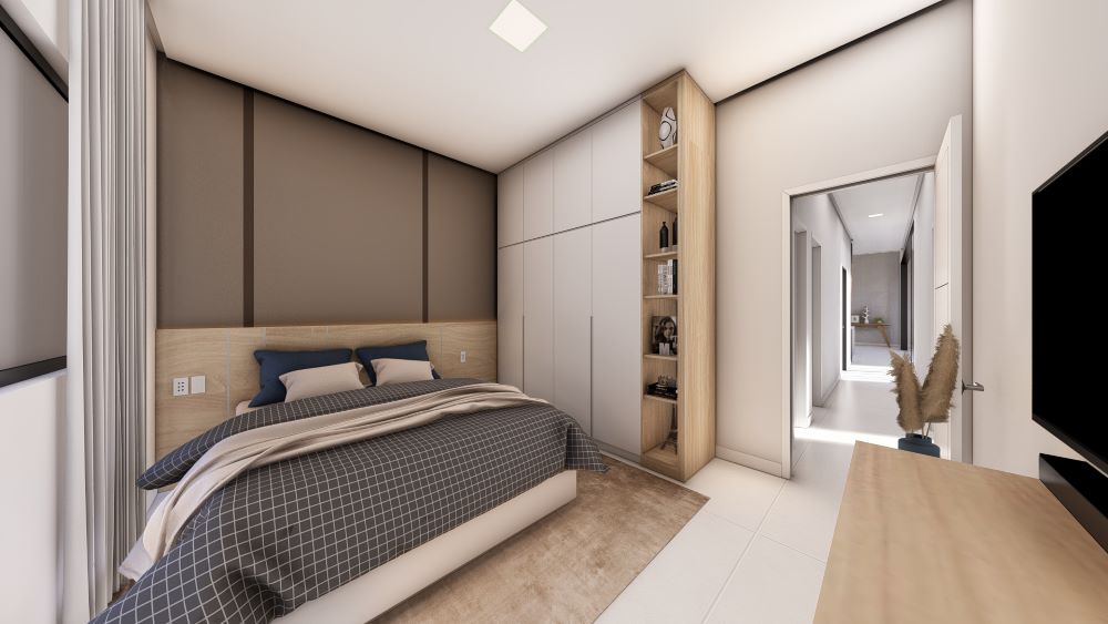 Projeto em Terreno de 10x30 Metros com Três Quartos 