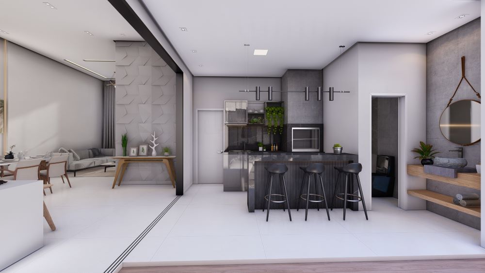Projeto em Terreno de 10x30 Metros com Três Quartos 