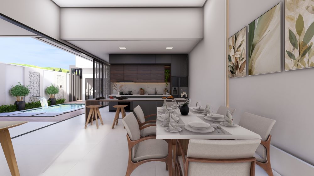 Projeto em Terreno de 10x30 Metros com Três Quartos 