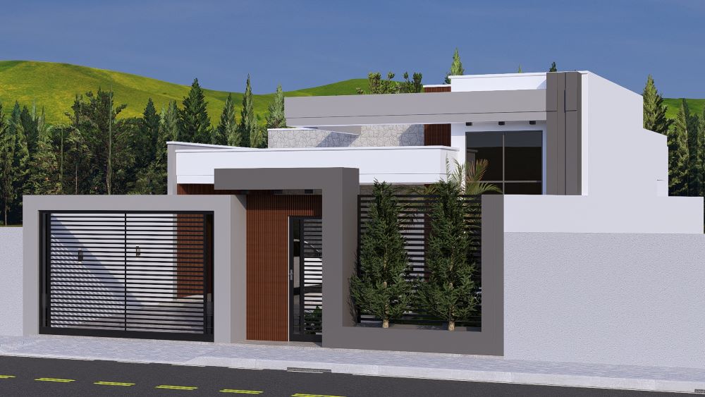Projeto em Terreno de 10x30 Metros com Três Quartos 