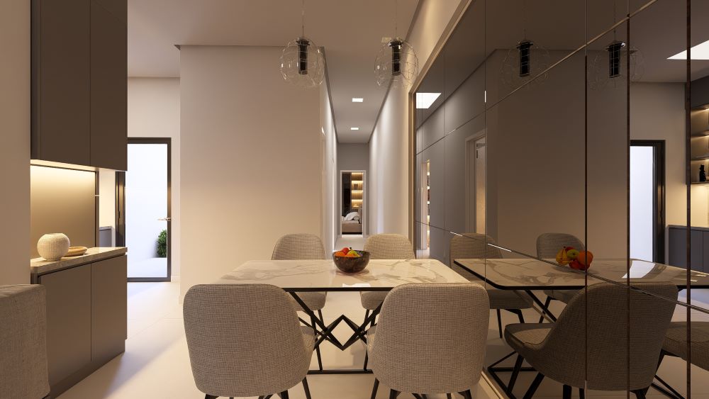Projeto em Terreno de 5x20 Metros com Dois Quartos 