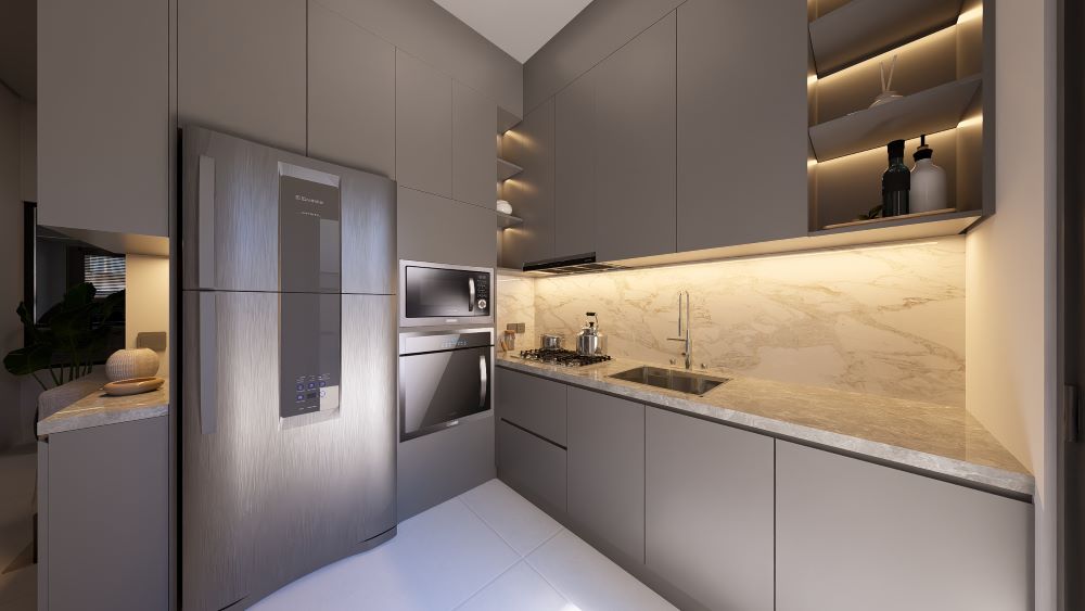 Projeto em Terreno de 5x20 Metros com Dois Quartos 