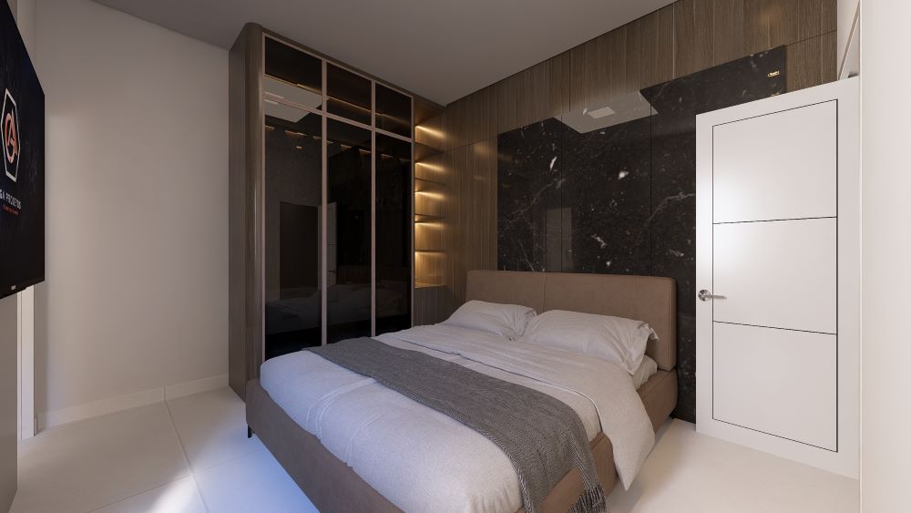 Projeto em Terreno de 5x20 Metros com Dois Quartos 