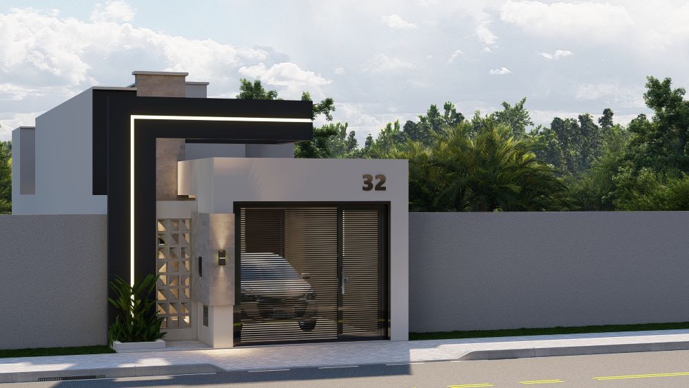 Projeto em Terreno de 5x20 Metros com Dois Quartos 