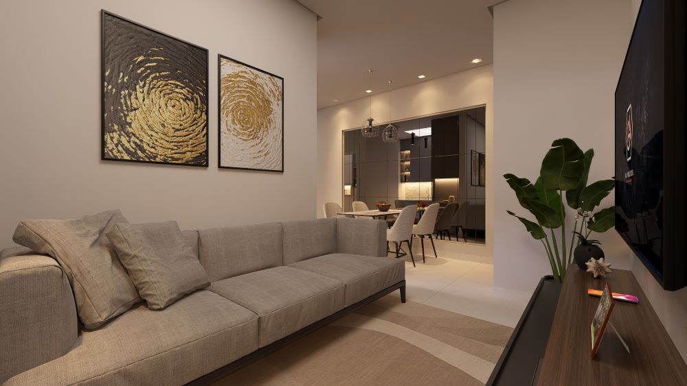 Projeto em Terreno de 5x20 Metros com Dois Quartos 