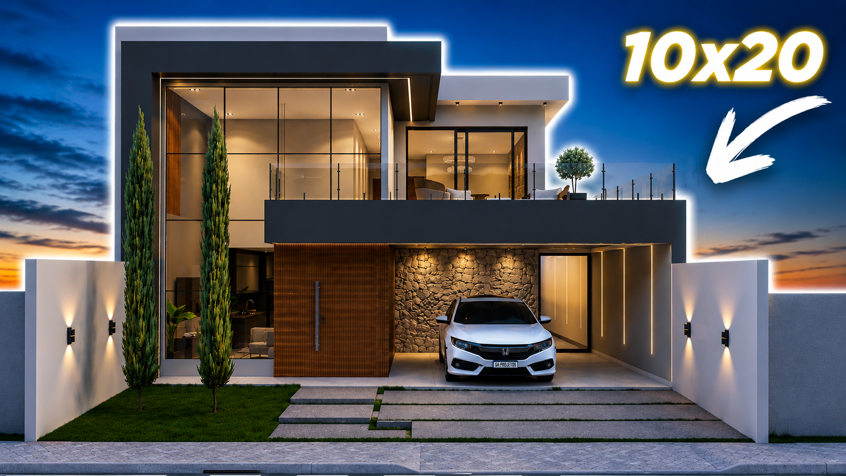 Projeto de casa de andar sobrado 10x20 metros 