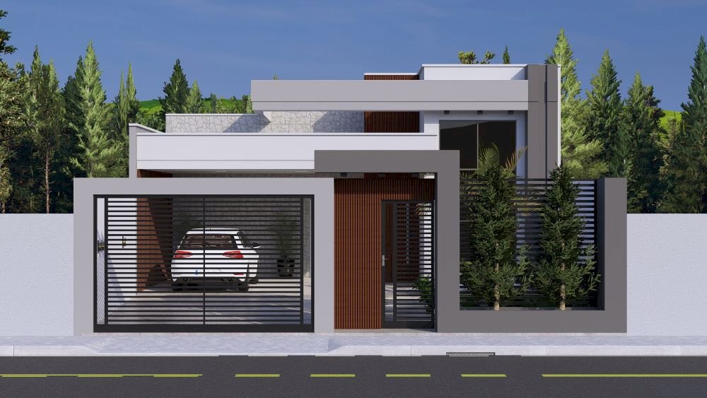 Projeto em Terreno de 10x30 Metros com Três Quartos 