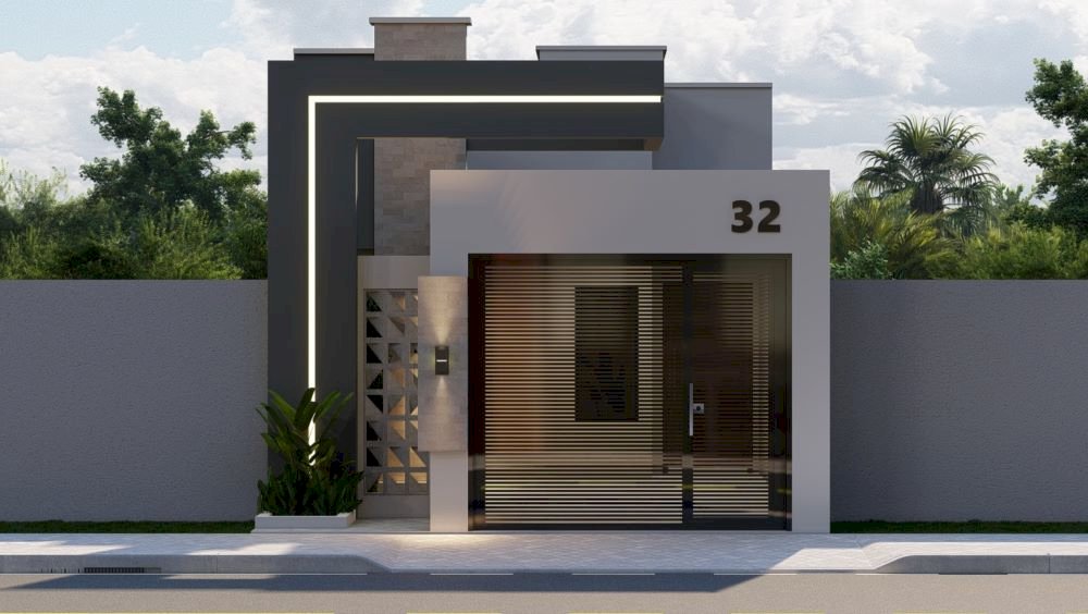 Projeto em Terreno de 5x20 Metros com Dois Quartos 